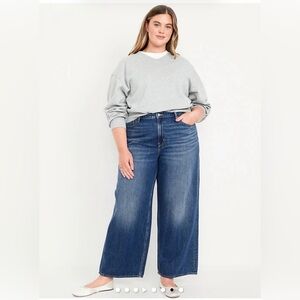 Old Navy Women’s High Rise Wide Leg Blue Denim Jeans